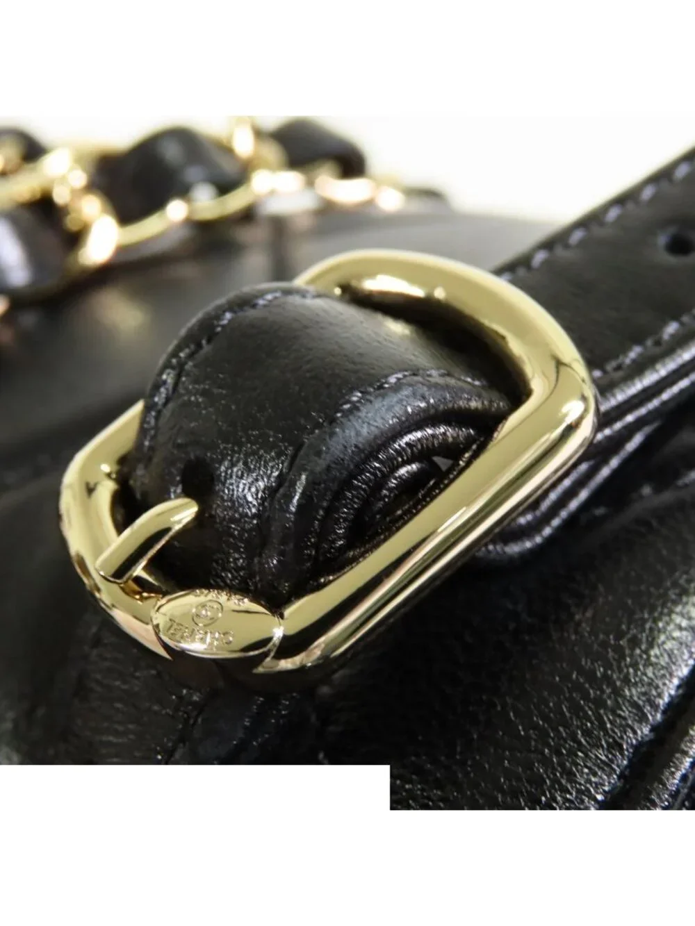 Chanel Mesh Backpack Black Gold Leather